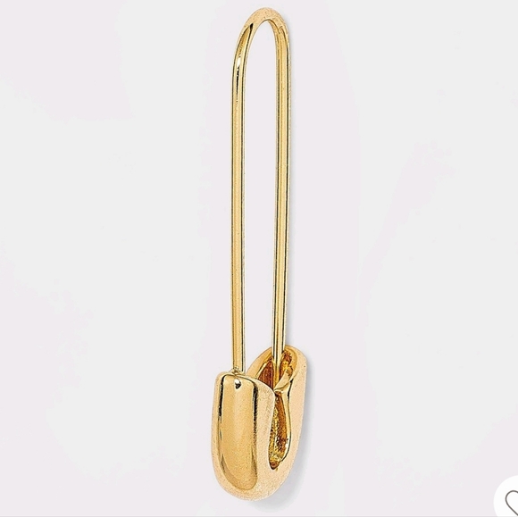 BaubleBar Gold Safety Pin Earrings SUGARFIX BN - Picture 2 of 4